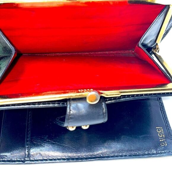 Authentic Vintage Gucci Dionysus Horsebit Leather Wallet Black - Picture 10 of 14